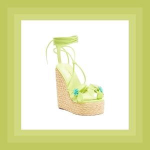 Bianca Floral Platform Wedges - LimeCLP